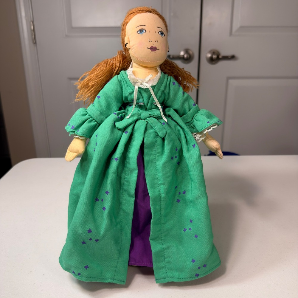 Vintage 1996 Colonial Williamsburg Sarah Doll MerryMakers Rag Doll Green Dress